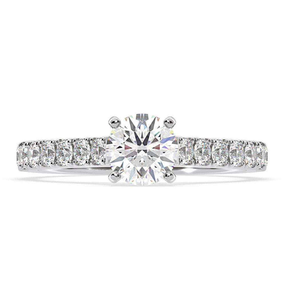 Natalia GIA Diamond Engagement Side Stone Ring Platinum 1.50CT G/SI1