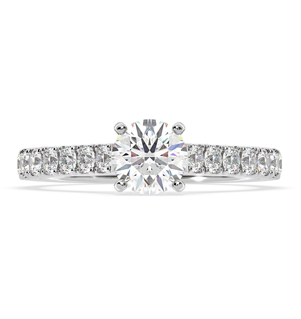 Natalia GIA Diamond Engagement Side Stone Ring Platinum 1.50CT G/SI1