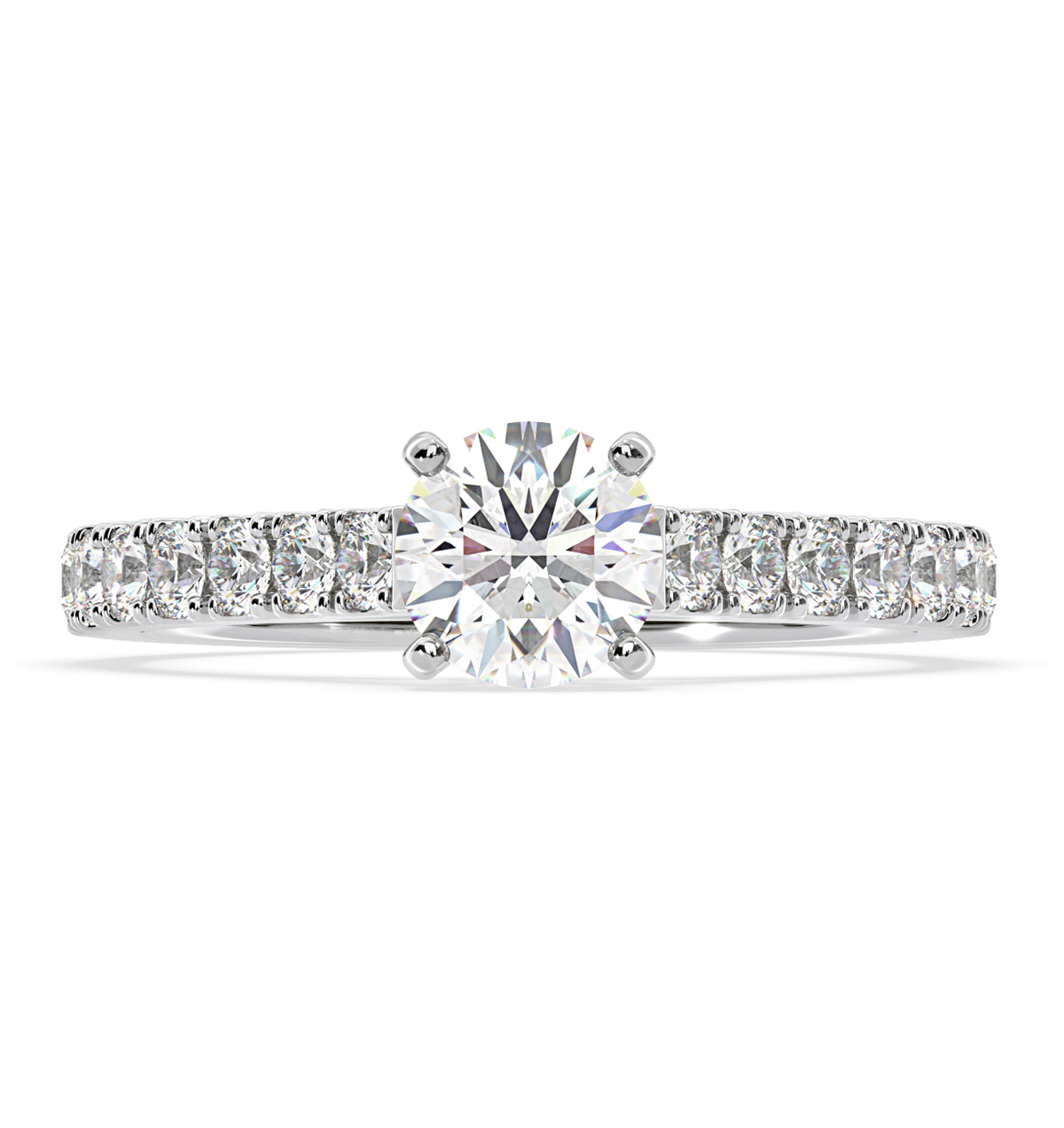 Natalia GIA Diamond Engagement Side Stone Ring Platinum 1.50CT G/SI1