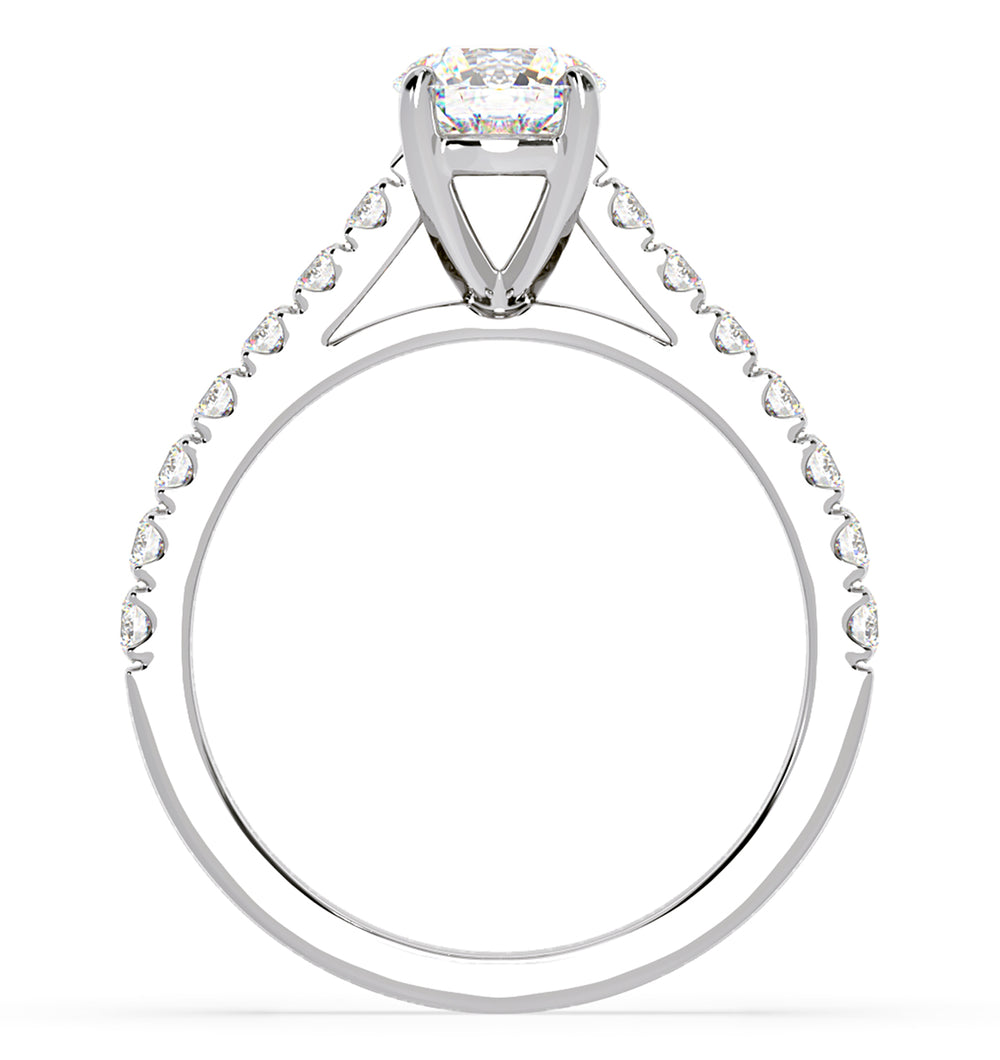 Natalia GIA Diamond Engagement Side Stone Ring Platinum 1.50CT G/SI1