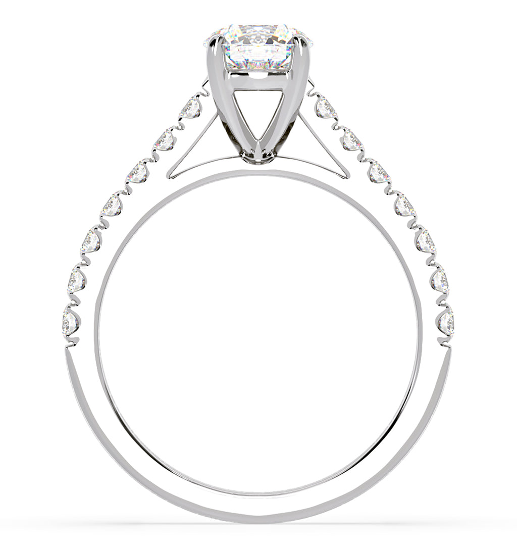 Natalia GIA Diamond Engagement Side Stone Ring Platinum 1.50CT G/SI1