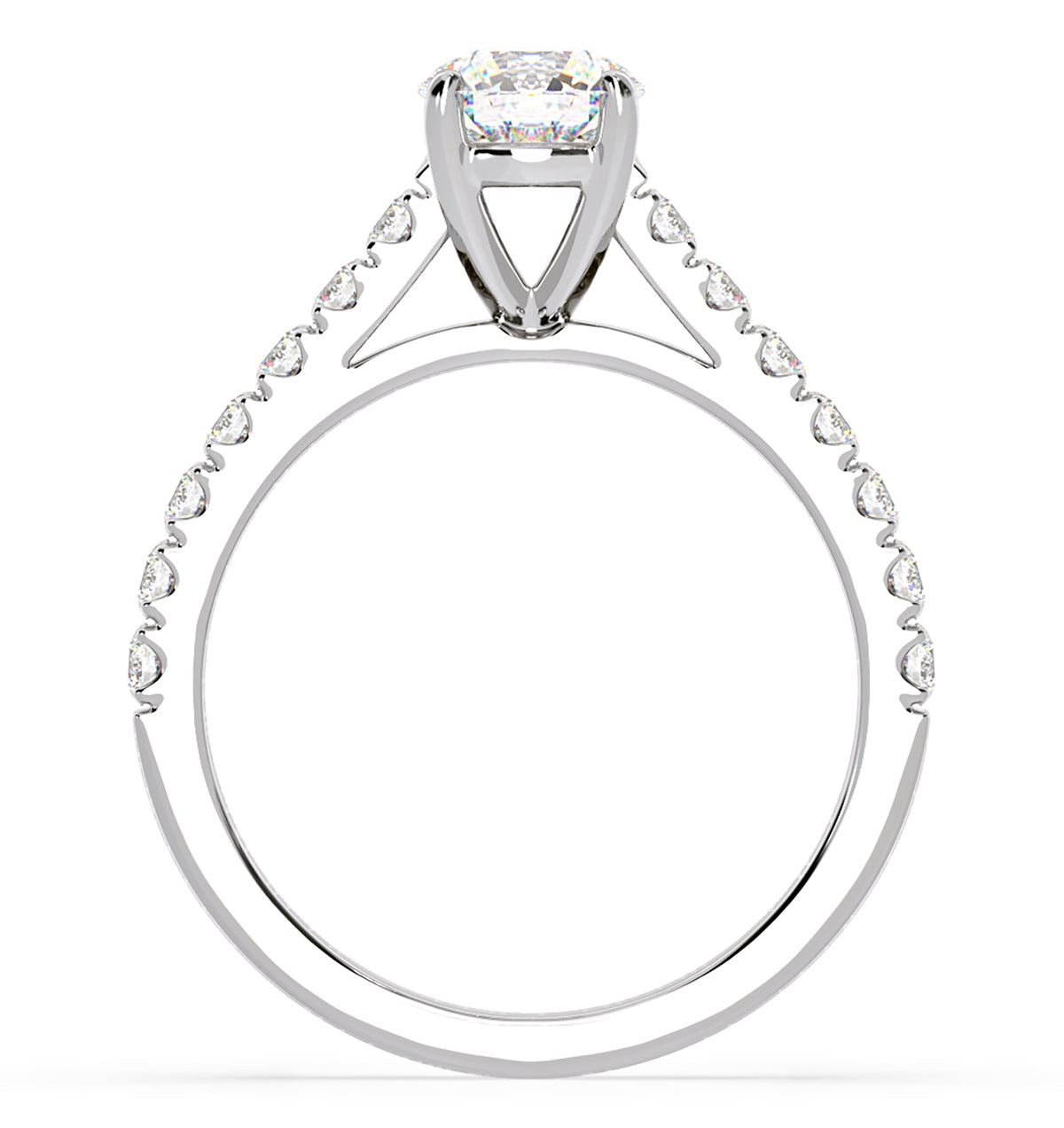 Natalia GIA Diamond Engagement Side Stone Ring Platinum 1.50CT G/SI1