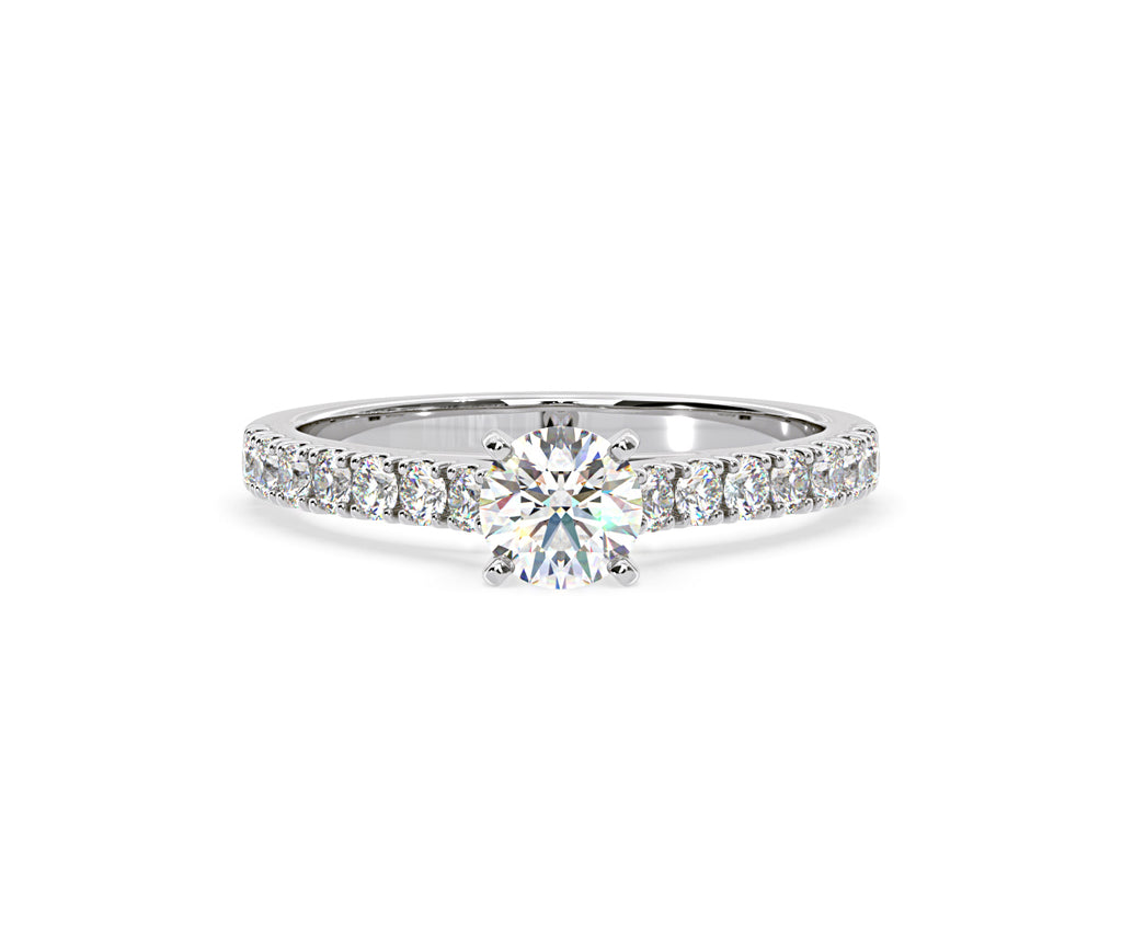 Natalia GIA Diamond Engagement Side Stone Ring Platinum 1.15CT G/VS2