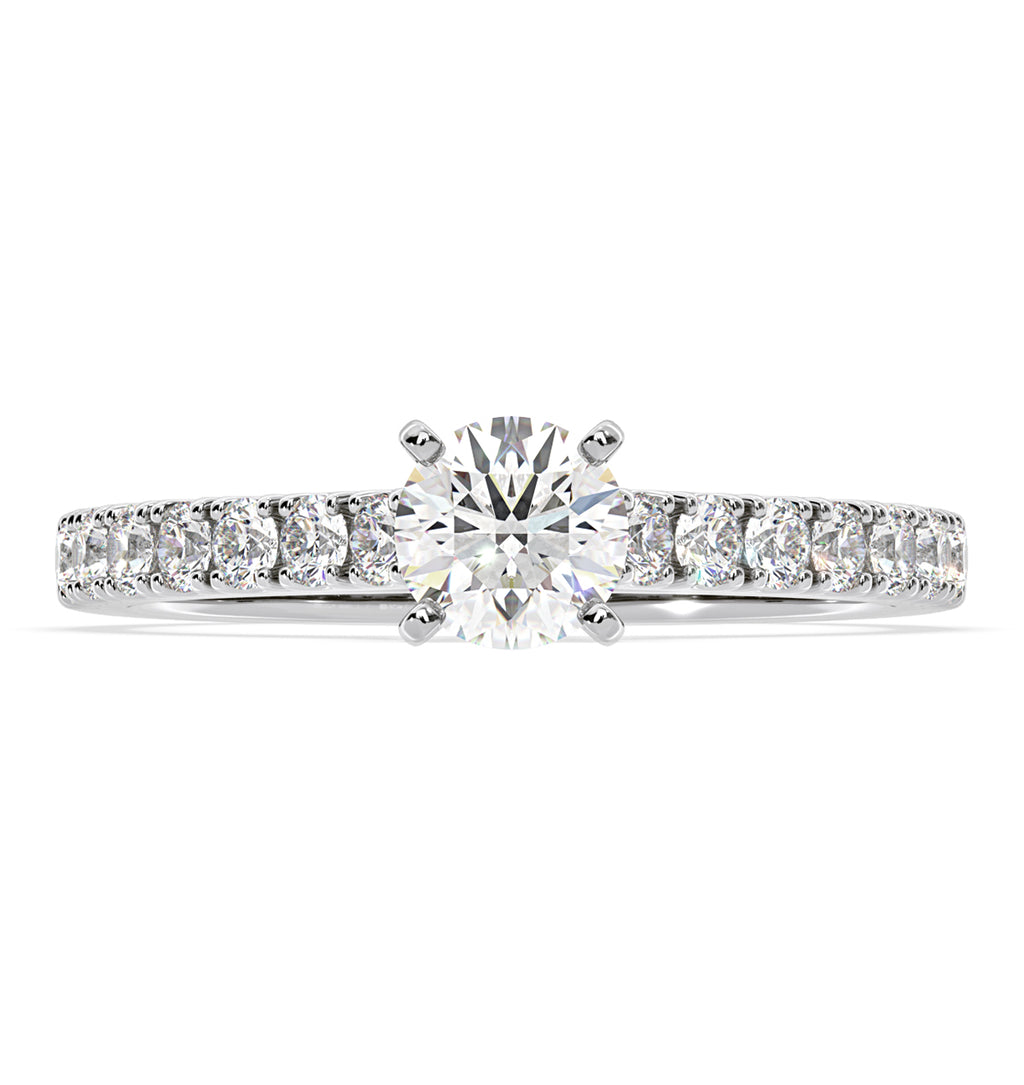 Natalia GIA Diamond Engagement Side Stone Ring Platinum 1.15CT G/VS1