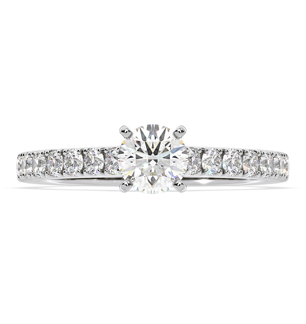 Natalia Diamond Engagement Side Stone Ring Platinum 0.91CT G/SI1