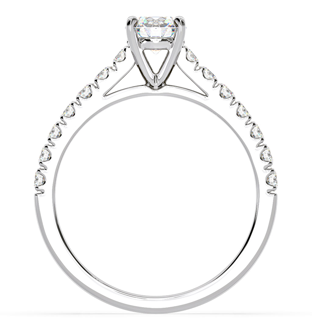 Natalia GIA Diamond Engagement Side Stone Ring Platinum 1.15CT G/VS1