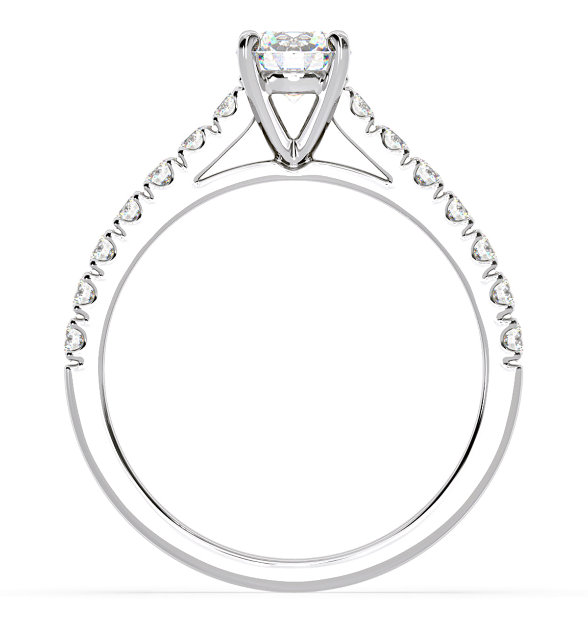 Natalia GIA Diamond Engagement Side Stone Ring Platinum 1.15CT G/VS1