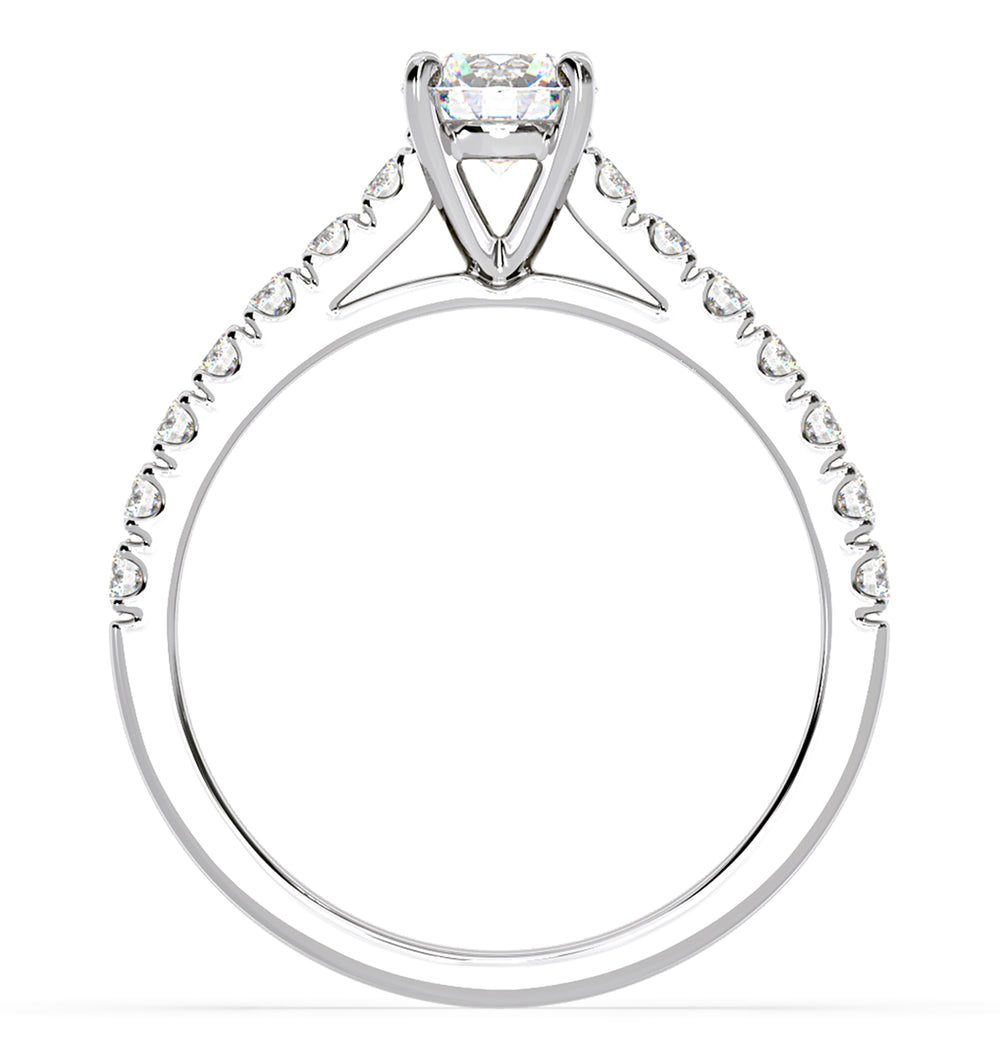 Natalia Diamond Engagement Side Stone Ring Platinum 0.91CT G/SI1