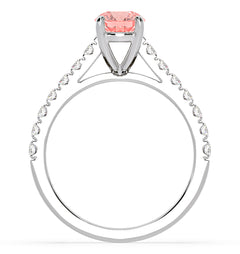 Natalia Pink Lab Diamond 1.50ct Side Stone Ring in Platinum - Elara Collection