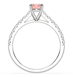 Natalia Pink Lab Diamond 0.91ct Side Stone Ring in Platinum - Elara Collection