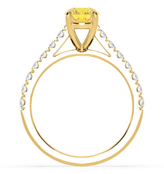 Natalia Yellow Lab Diamond 1.50ct Side Stone Ring in 18K Yellow Gold - Elara Collection