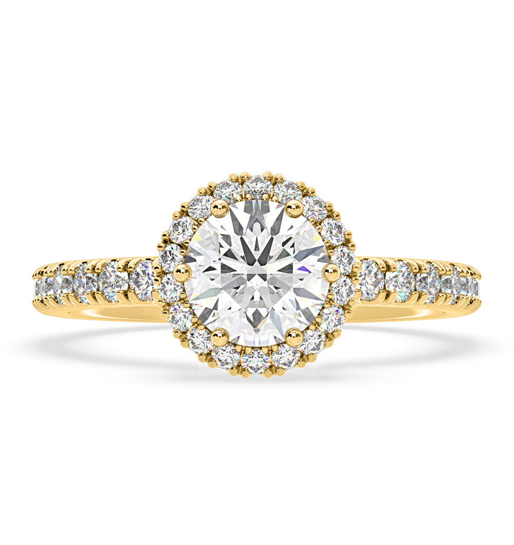 Alessandra Lab Diamond Engagement Ring 18K Gold 1.70CT F/VS1
