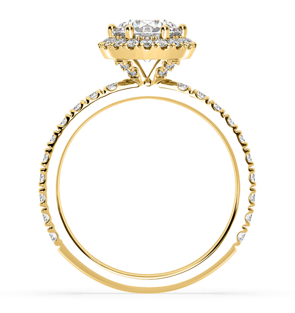 Alessandra Lab Diamond Engagement Ring 18K Gold 1.70CT F/VS1