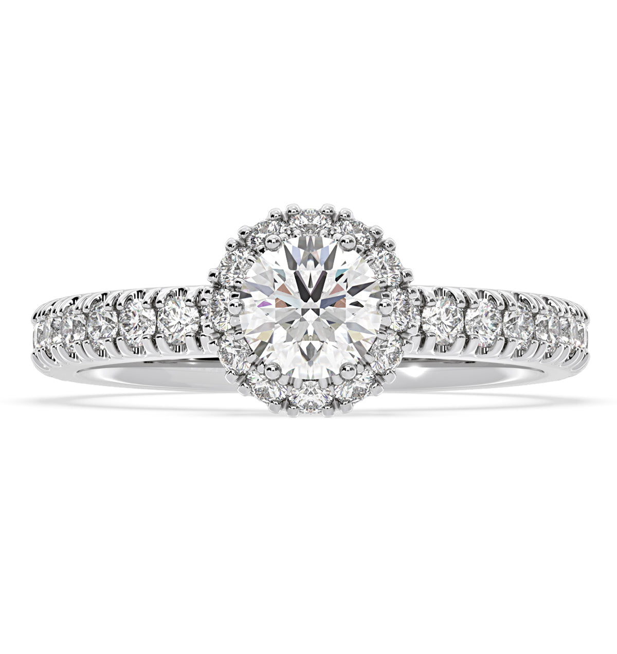Alessandra Lab Diamond Engagement Ring 18KW Gold 1.10CT F/VS1