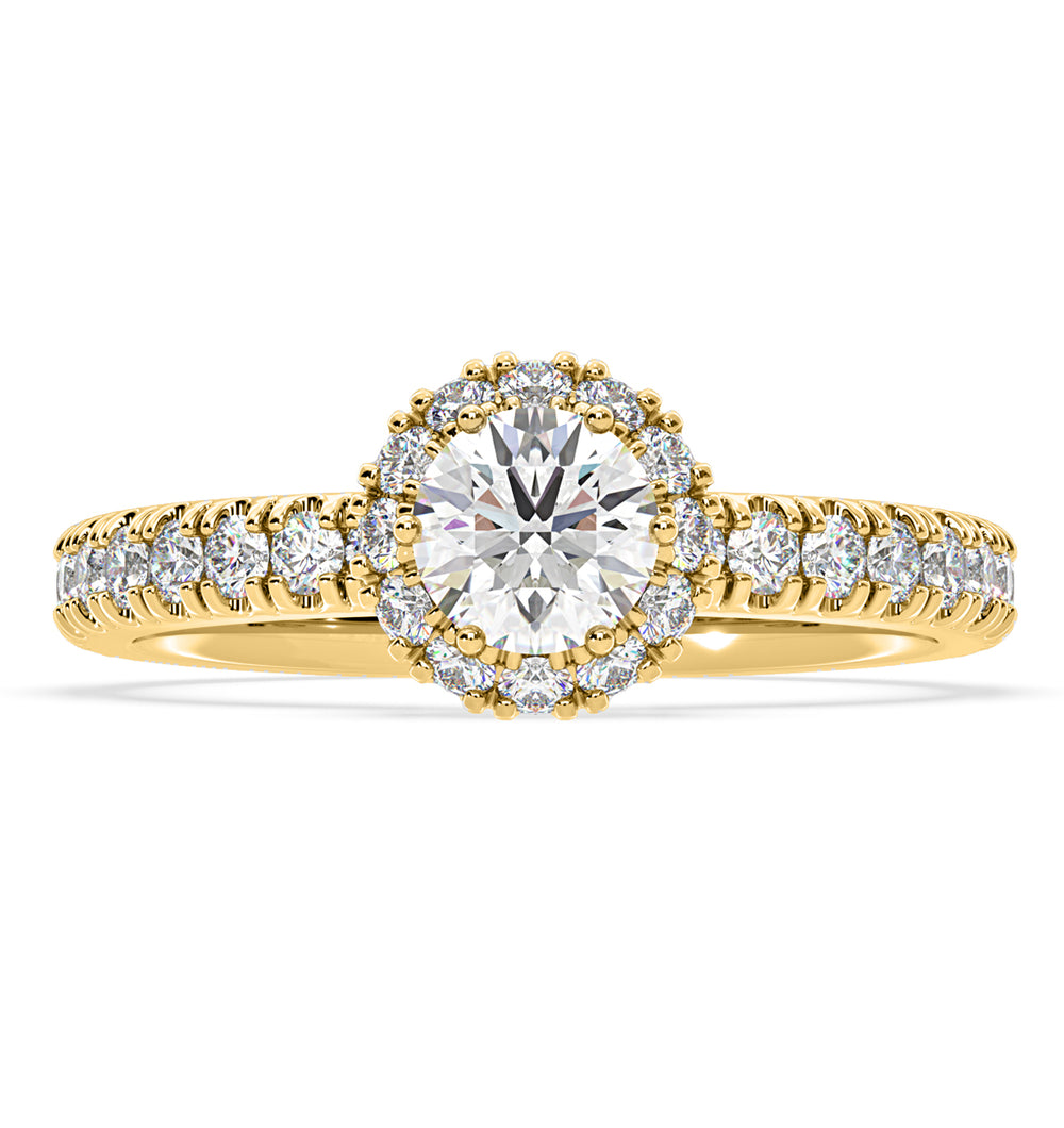 Alessandra Lab Diamond Engagement Ring 18K Gold 1.10CT F/VS1