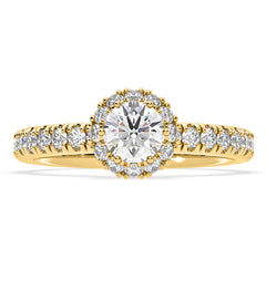 Alessandra Lab Diamond Engagement Ring 18K Gold 1.10CT F/VS1