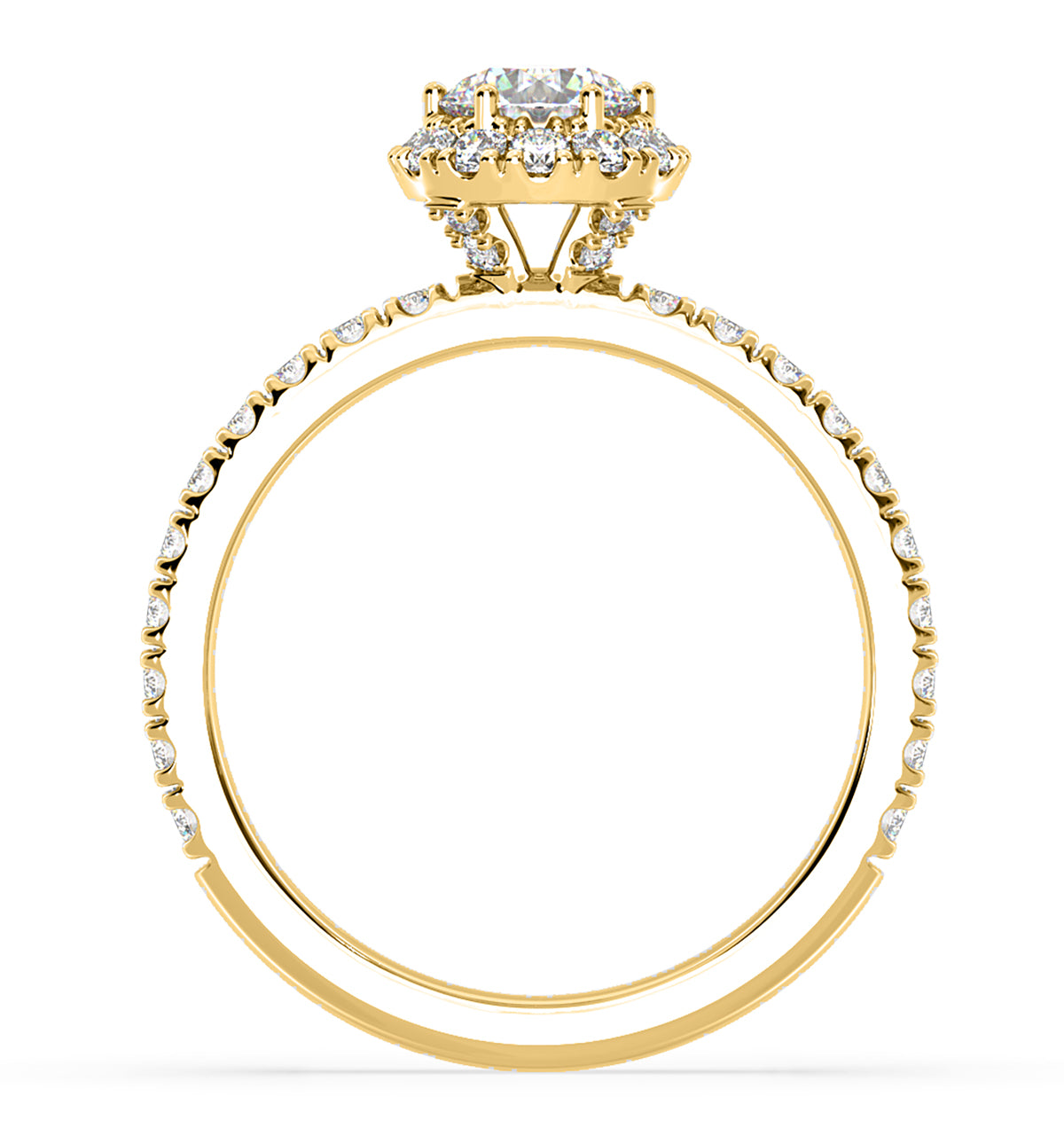 Alessandra Lab Diamond Engagement Ring 18K Gold 1.10CT F/VS1