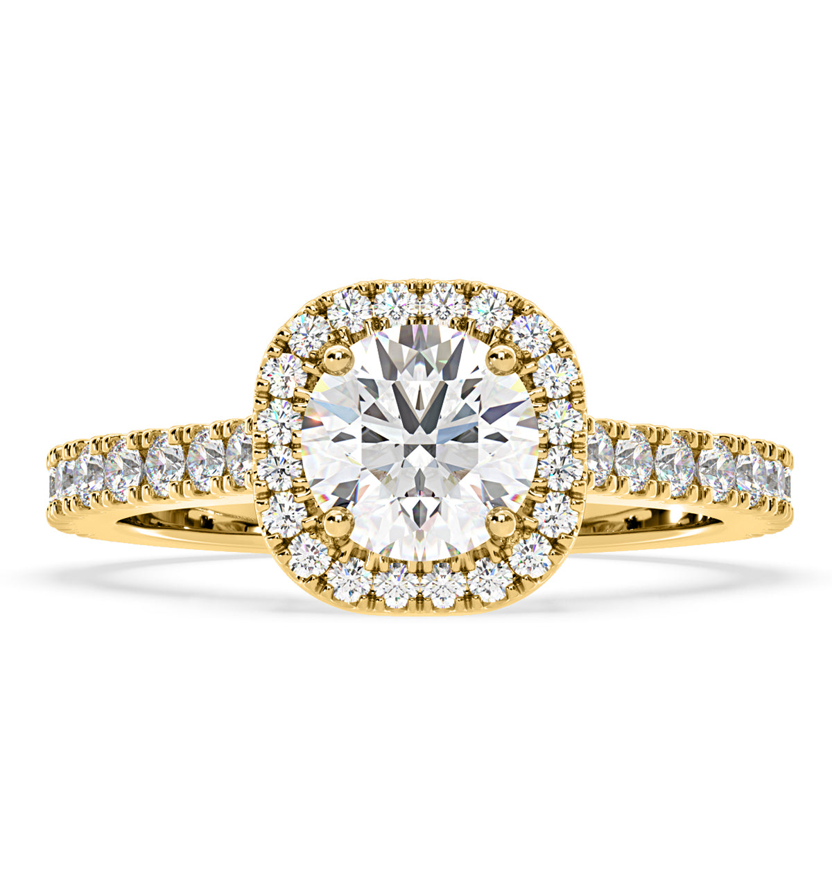 Elizabeth Lab Diamond Halo Engagement Ring in 18K Gold 2.00ct F/VS1