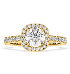 Elizabeth Lab Diamond Halo Engagement Ring in 18K Gold 1.70ct F/VS1