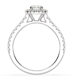 Elizabeth GIA Diamond Halo Engagement Ring in Platinum 1.30ct G/VS2