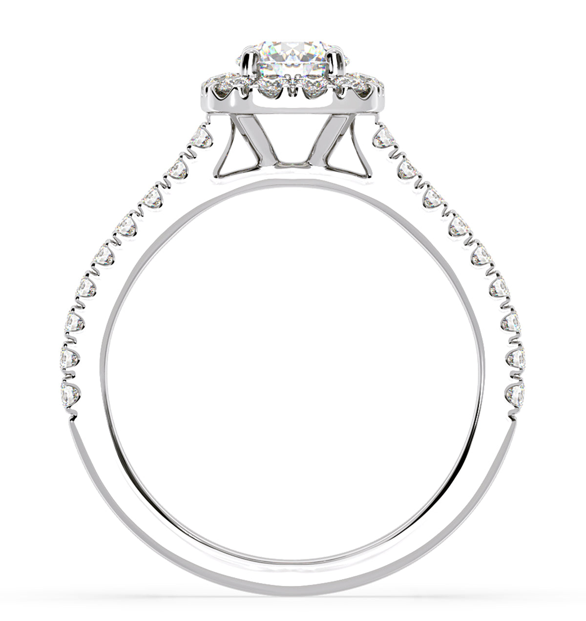 Elizabeth Lab Diamond Halo Engagement Ring in Platinum 1.00ct F/VS1