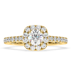 Elizabeth Diamond Halo Engagement Ring in 18K Gold 1.00ct G/VS2