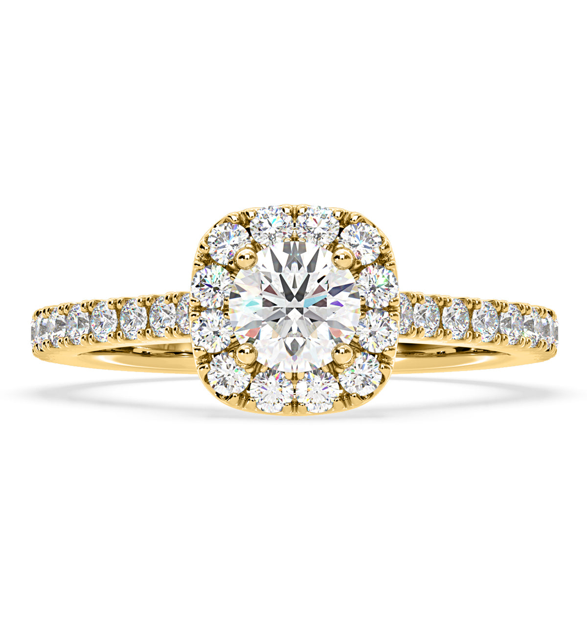 Elizabeth Diamond Halo Engagement Ring in 18K Gold 1.00ct G/VS2