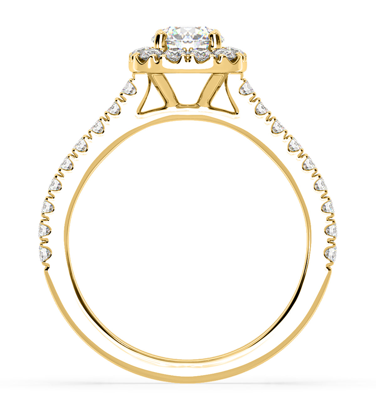 Elizabeth Diamond Halo Engagement Ring in 18K Gold 1.00ct G/SI2