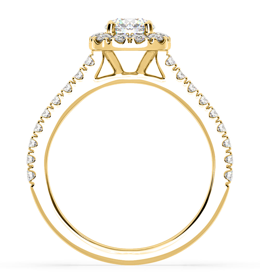 Elizabeth Lab Diamond Halo Engagement Ring in 18K Gold 1.00ct F/VS1
