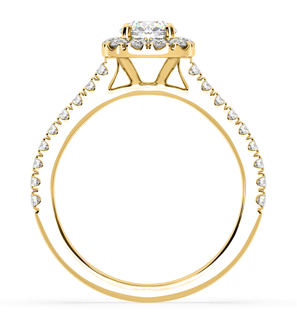 Elizabeth Diamond Halo Engagement Ring in 18K Gold 1.00ct G/VS2