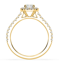 Elizabeth Diamond Halo Engagement Ring in 18K Gold 1.00ct G/VS2