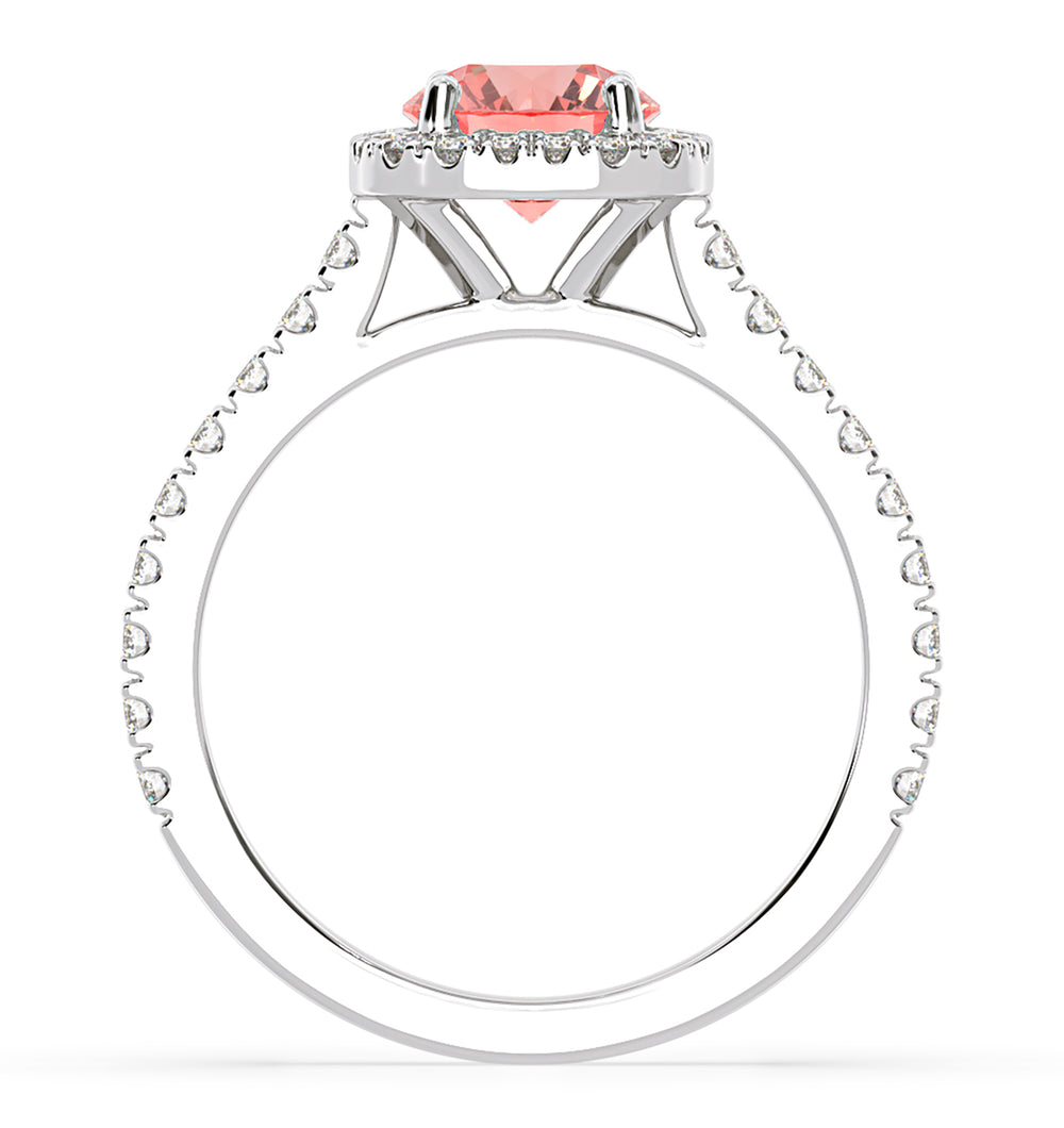 Elizabeth Pink Lab Diamond 1.70ct Halo Ring in Platinum - Elara Collection