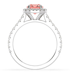 Elizabeth Pink Lab Diamond 1.70ct Halo Ring in Platinum - Elara Collection