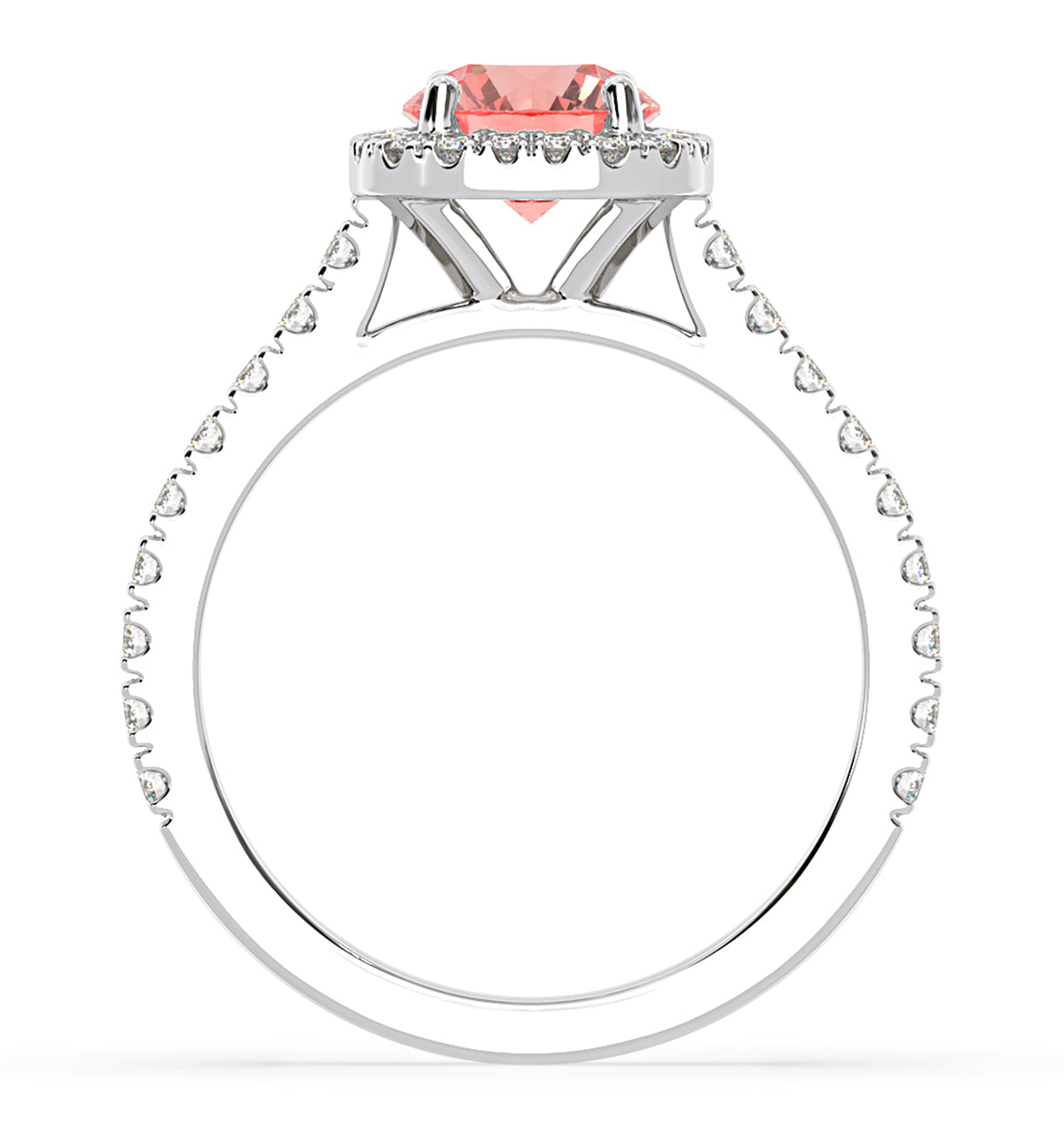 Elizabeth Pink Lab Diamond 1.70ct Halo Ring in Platinum - Elara Collection