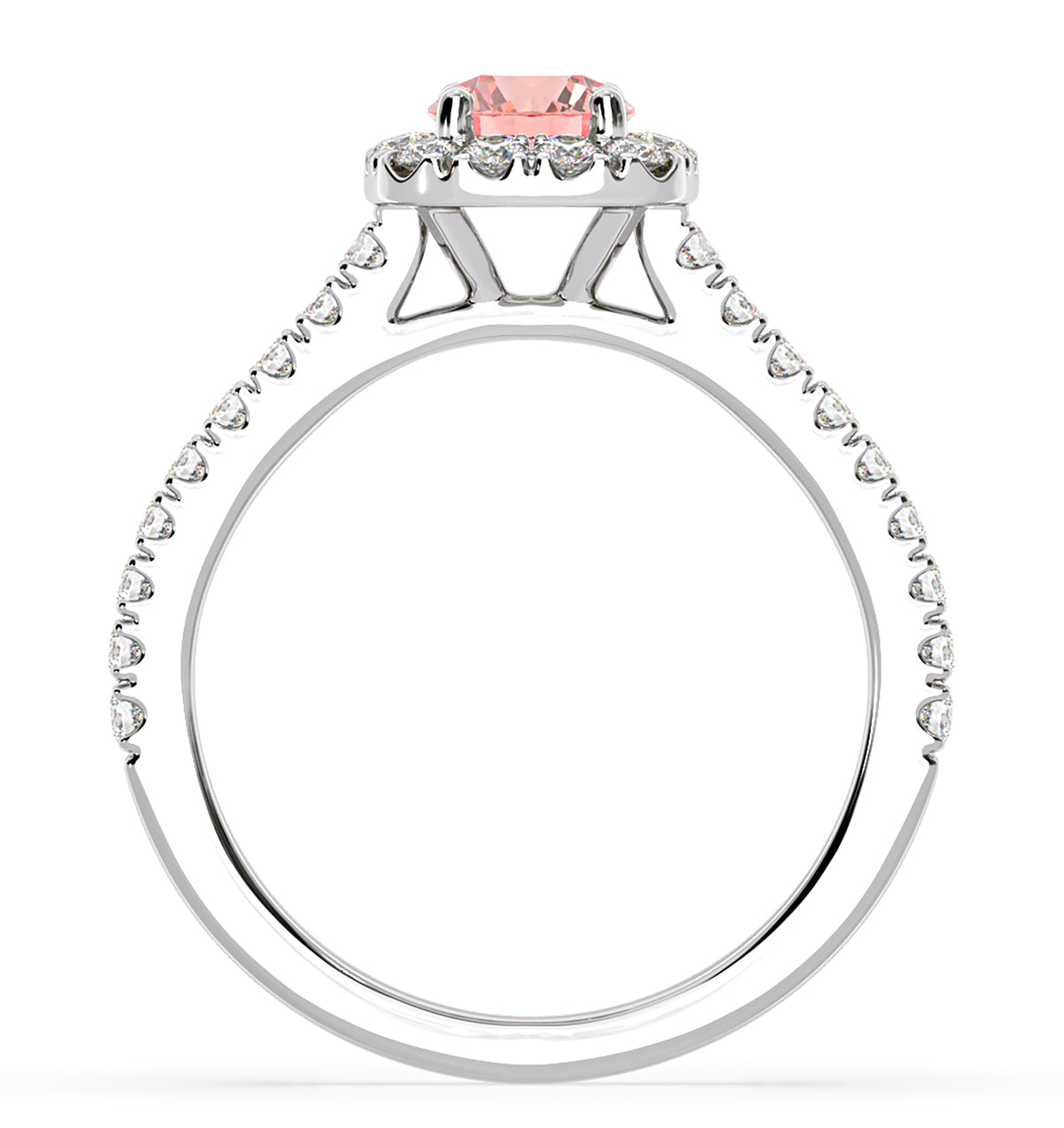 Elizabeth Pink Lab Diamond 1.00ct Halo Ring in Platinum - Elara Collection