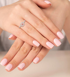 Elizabeth Pink Lab Diamond 1.00ct Halo Ring in Platinum - Elara Collection