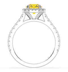 Elizabeth Yellow Lab Diamond 1.70ct Halo Ring in Platinum - Elara Collection