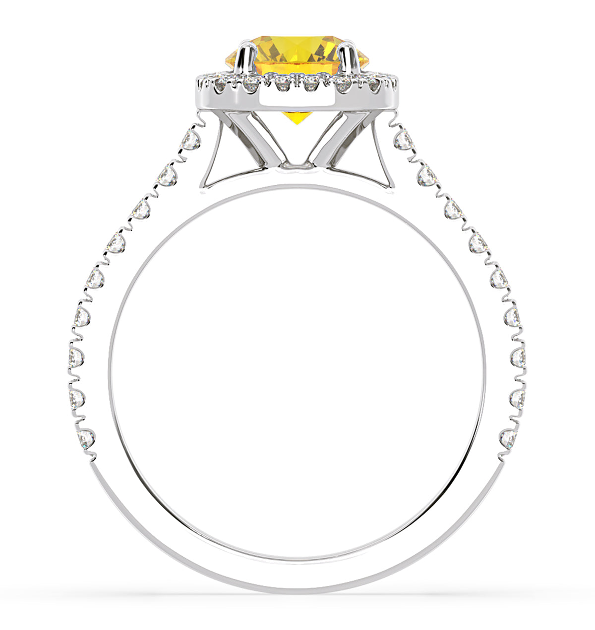 Elizabeth Yellow Lab Diamond 1.70ct Halo Ring in Platinum - Elara Collection