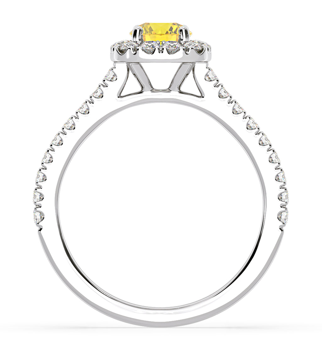 Elizabeth Yellow Lab Diamond 1.00ct Halo Ring in Platinum - Elara Collection