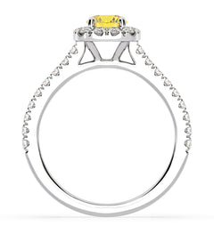 Elizabeth Yellow Lab Diamond 1.00ct Halo Ring in Platinum - Elara Collection
