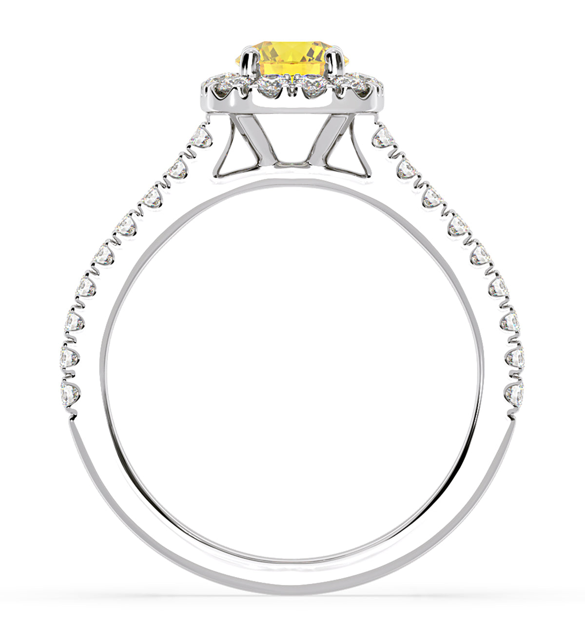 Elizabeth Yellow Lab Diamond 1.00ct Halo Ring in Platinum - Elara Collection