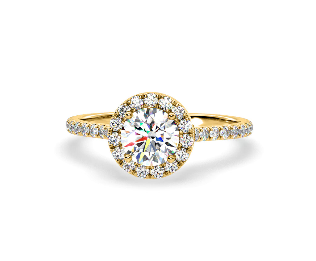 Reina Lab Diamond Halo Engagement Ring in 18K Gold 1.80ct F/VS1