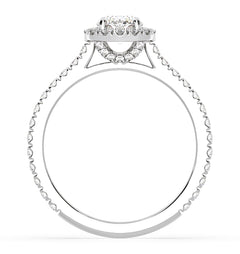 Reina GIA Diamond Halo Engagement Ring in Platinum 1.40ct G/VS1