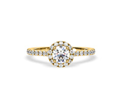 2.30ct Reina Lab Diamond Halo Engagement Ring in 18K Gold F/VS1