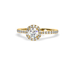 2.30ct Reina Lab Diamond Halo Engagement Ring in 18K Gold F/VS1