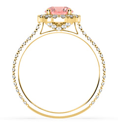 Reina Pink Lab Diamond 1.80ct Halo Ring in 18K Yellow Gold - Elara Collection
