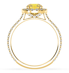 Reina Yellow Lab Diamond 1.80ct Halo Ring in 18K Yellow Gold - Elara Collection
