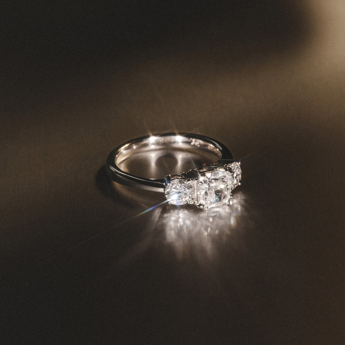 3 Stone Meghan Lab Diamond Engagement Ring 1.7CT F/VS1 in Platinum