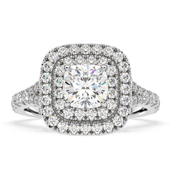 Anastasia GIA Diamond Halo Engagement Ring in Platinum 1.70ct G/VS1
