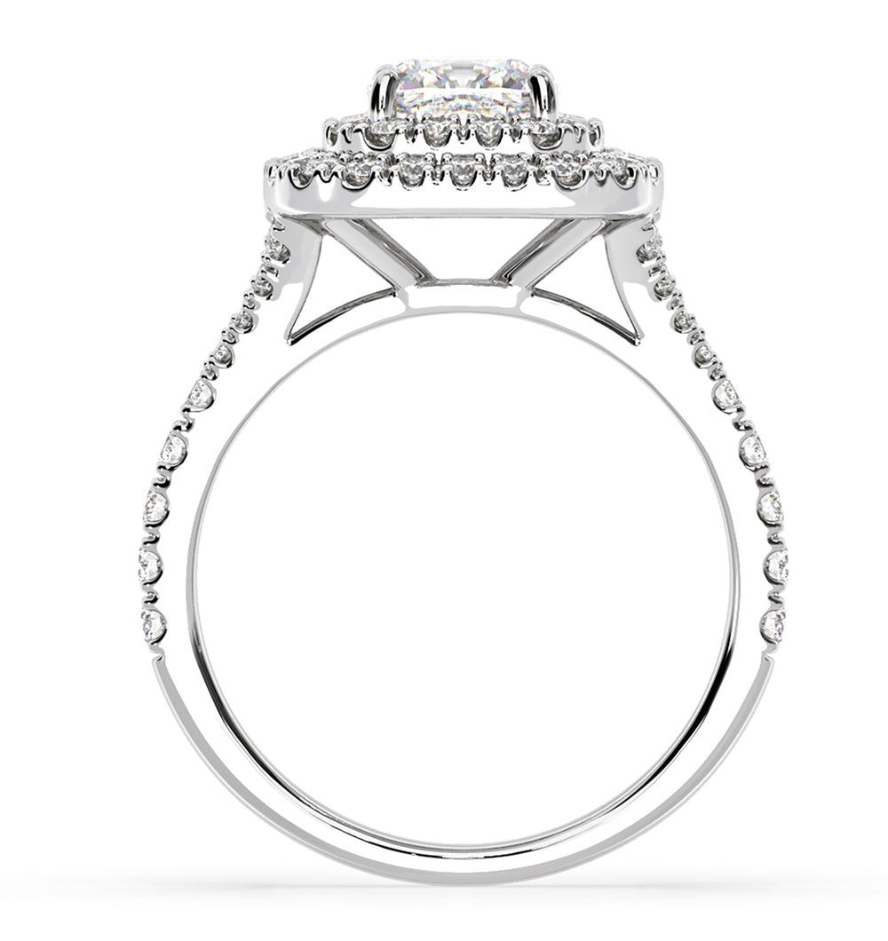 Anastasia GIA Diamond Halo Engagement Ring in Platinum 1.70ct G/VS1